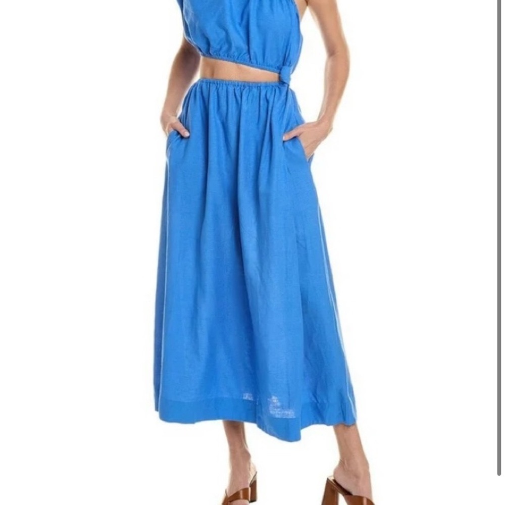 FARM Rio One Shoulder Linen-Blend Dress